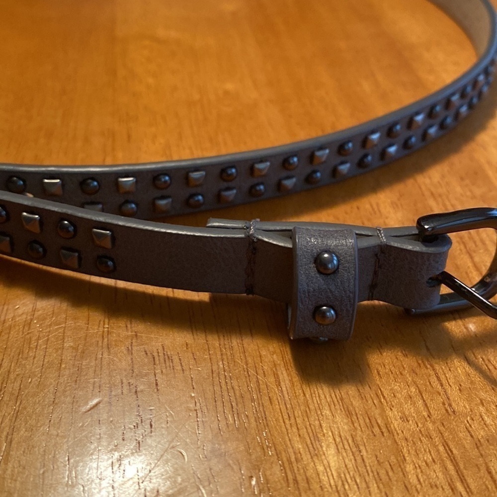 Skinny Belt, 41”x1/2” PU Leather Bracelets with Geometric Embellishments.